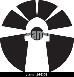 Light house building logo design vector template Stock Vector