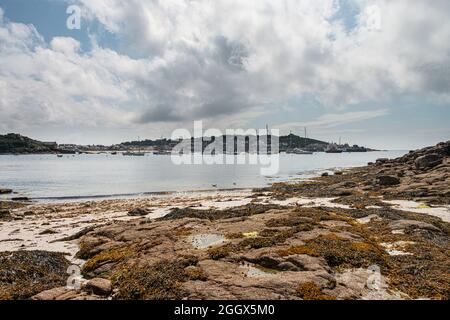 Scillonian III ferry at St Mary's quay, St Mary's, Isles of Scilly Stock Photo