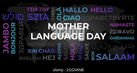 International Mother Language Day Background Stock Vector