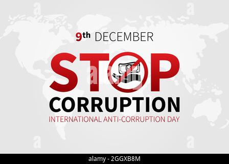 Stop Corruption and International Anti-Corruption Day Banner Stock Vector