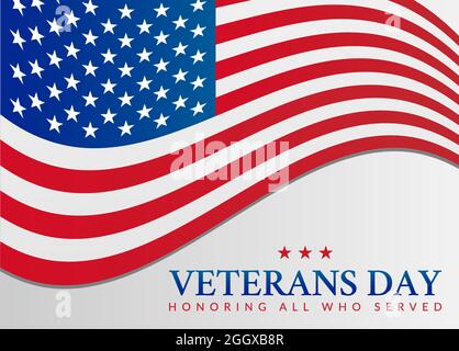 Veterans Day USA Flag Illustration Stock Vector