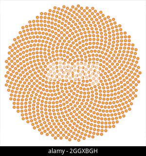 Dot placed in fibonacci pattern Stock Vector