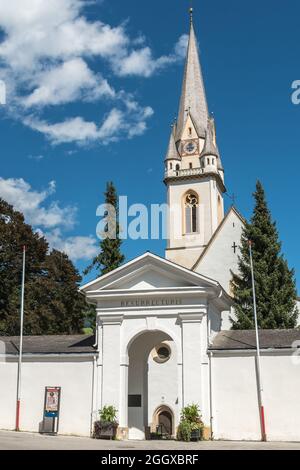 The Pfarrkirche St. Andrä (Church of Saint Andrew) in Lienz in the East Tirol (Osttirol) in Austria. Stock Photo