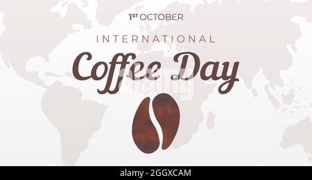 International Coffee Day Background Illustration Stock Vector