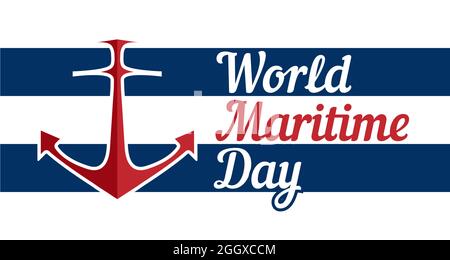 World Maritime Day Background Illustration Stock Vector