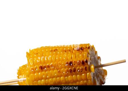 cobs of Sweet corn isolated on white background Stock Photo