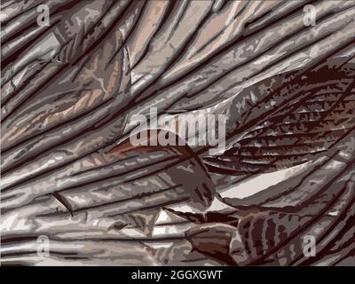 abstract floral brown-beige background, striped grunge background. Vector illustration Stock Vector