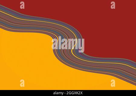 Abstract colorful wavy backdrop isolated on yellow and red background Stock Photo