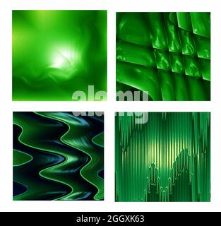 set of four cyan  backgrounds 3D rendering Stock Photo