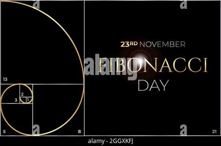 Fibonacci Day or Golden Ratio Background Illustration Stock Vector