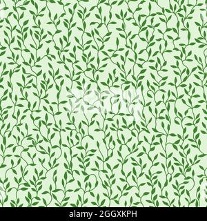 Green spring leaves. Vector seamless pattern. Cute print for paper, scrapbooking,fabric and textile. Summer background Stock Vector