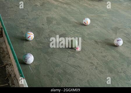Trevignano Romano, Italy: Trevignano Romano, Italy:  Bocce balls Stock Photo