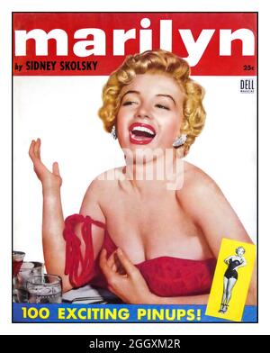 1950's Marilyn Monroe Front Cover 'MARILYN'  Dell Magazine with 100 exciting pinups ! By Sidney Skolsky Magazine for film fans and lovers of scandal and titillation pin up magazine Stock Photo