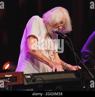 September 1, 2021, Sellersville, Pennsylvania, USA: At 87, JOHN  MAYALL is still on tour, performing here at the Sellersville Theatre, Sellersville, PA.  In a music career that spans over 60 years, Mayall is the founder of John Mayall & the Bluesbreakers.  His occasional forgetfulness only endeared him to most of the crowd, who was similar in age.  His legendary status in the blues world was evident, however, in the number of young people in the crowd. (Credit Image: © Jim Z. Rider/ZUMA Press Wire) Stock Photo