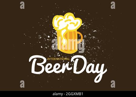 International Beer Day Illustration Background Stock Vector