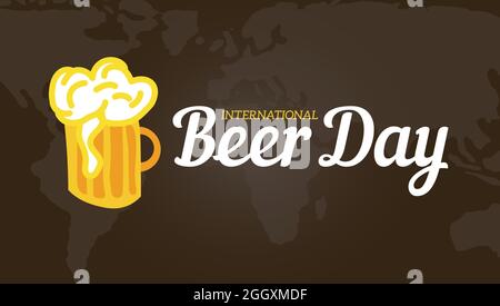 International Beer Day Illustration Background Stock Vector