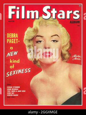 MARILYN MONROE 1950's ' FILM STARS 'movie magazine album with Marilyn Monroe on front cover. Fan magazines gave audiences a way to experience the magic of the movies beyond the Cinema.The magazines also gave producers a way to promote their stars and coming films Stock Photo