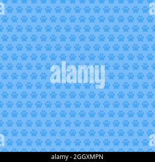 Paw Seamless Pattern Blue Design Background Stock Vector