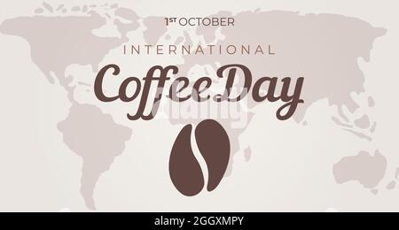 International Coffee Day Background Illustration Stock Vector