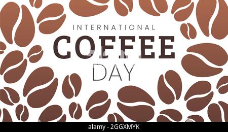 International Coffee Day Background Illustration Stock Vector