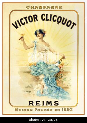 1890s Vintage French Champagne Poster, Veuve Amiot