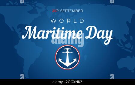 World Maritime Day Background Illustration Stock Vector