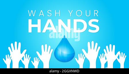 Wash Your Hands Background Illustration Stock Vector