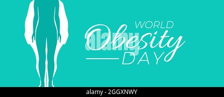 Turquoise World Obesity Day Background Illustration Stock Vector