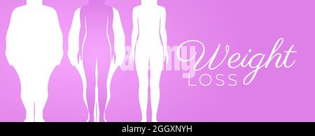 Weight Loss Web Banner Illustration Stock Vector