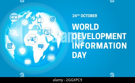 Blue World Development Information Day Background Banner Stock Vector
