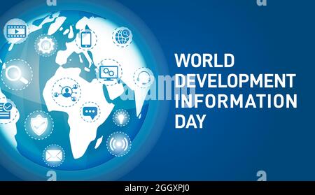 World Development Information Day Business Background Illustration Stock Vector