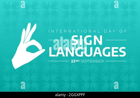 International Day of Sign Languages Modern Background Stock Vector