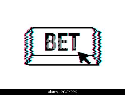 Apply now. Glitch icon. Arrow, cursor icon. Hand click. Online betting Vector stock illustration. Stock Vector