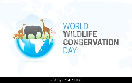 World Wildlife Conservation Day  Background Illustration Stock Vector