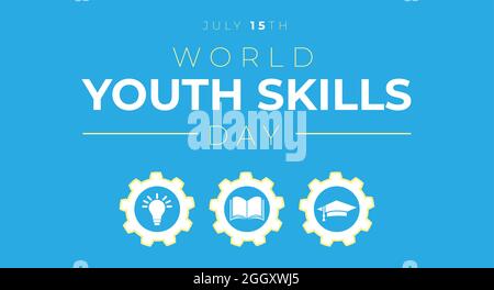 Simple World Youth Skills Day Illustration Stock Vector