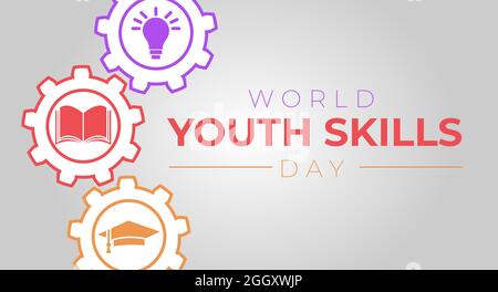 vector illustration of world youth skills day poster or banner design ...