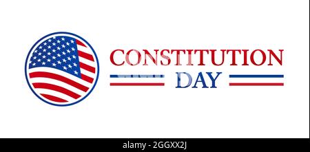 Constitution Day USA Flag Isolated Icon Stock Vector