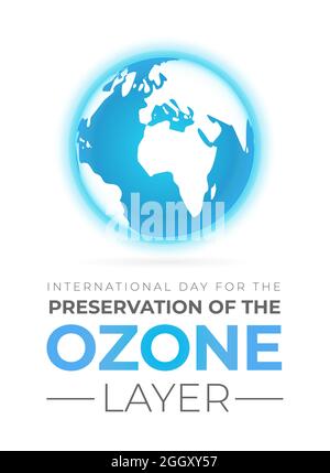 International Day for the Preservation of the Ozone Layer Background Illustration Stock Vector