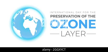 International Day for the Preservation of the Ozone Layer Background Illustration Stock Vector