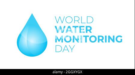 World Water Monitoring Day Isolated Logo Icon Stock Vector
