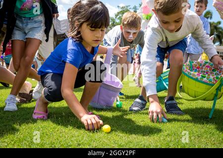 Annual children's Easter egg hunt, Florida, USA Stock Photo