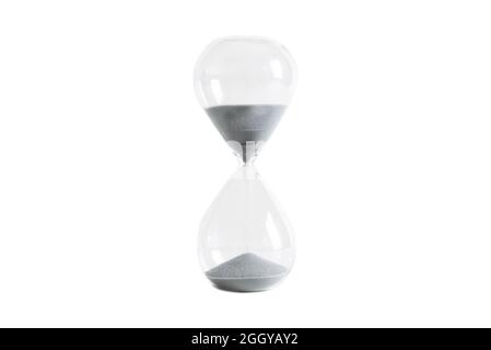 Hourglass isolated on a white background. Time passing away Stock Photo