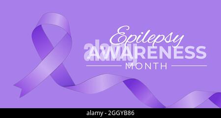 Purple Epilepsy Awareness Month Background Stock Vector