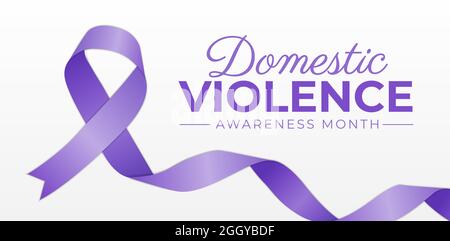 Domestic Violence Awareness Month Background Banner Stock Vector