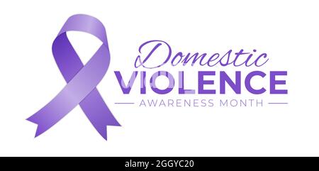 Domestic Violence Awareness Month Logo Icon Isolated Stock Vector
