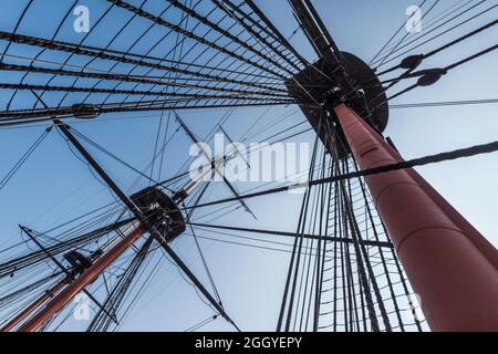 This is the ships rigging of the 1817 Victorian era tall-ship of the ...