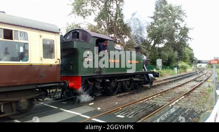 Steam locomotive 5239 Goliath operating as part of Dartmouth Steam Railway, at Paignton, Devon, England, UK. Stock Photo