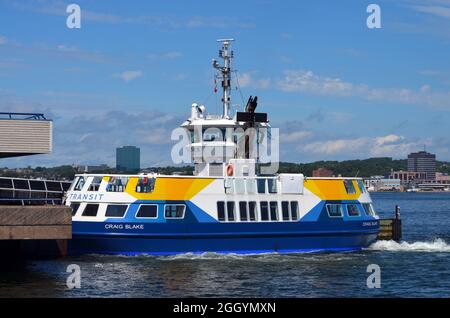 Halifax Transit ferry boat 'Craig Blake' at the Halifax Ferry Terminal in 2021 Stock Photo