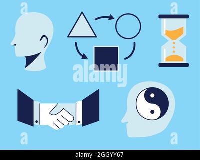 life skills, various icons Stock Vector