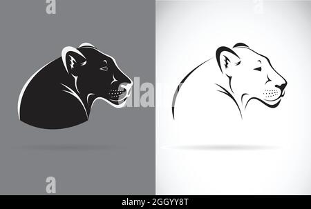 Vector of black panther on white background and gray background. Wild Animals. Easy editable layered vector illustration. Stock Vector